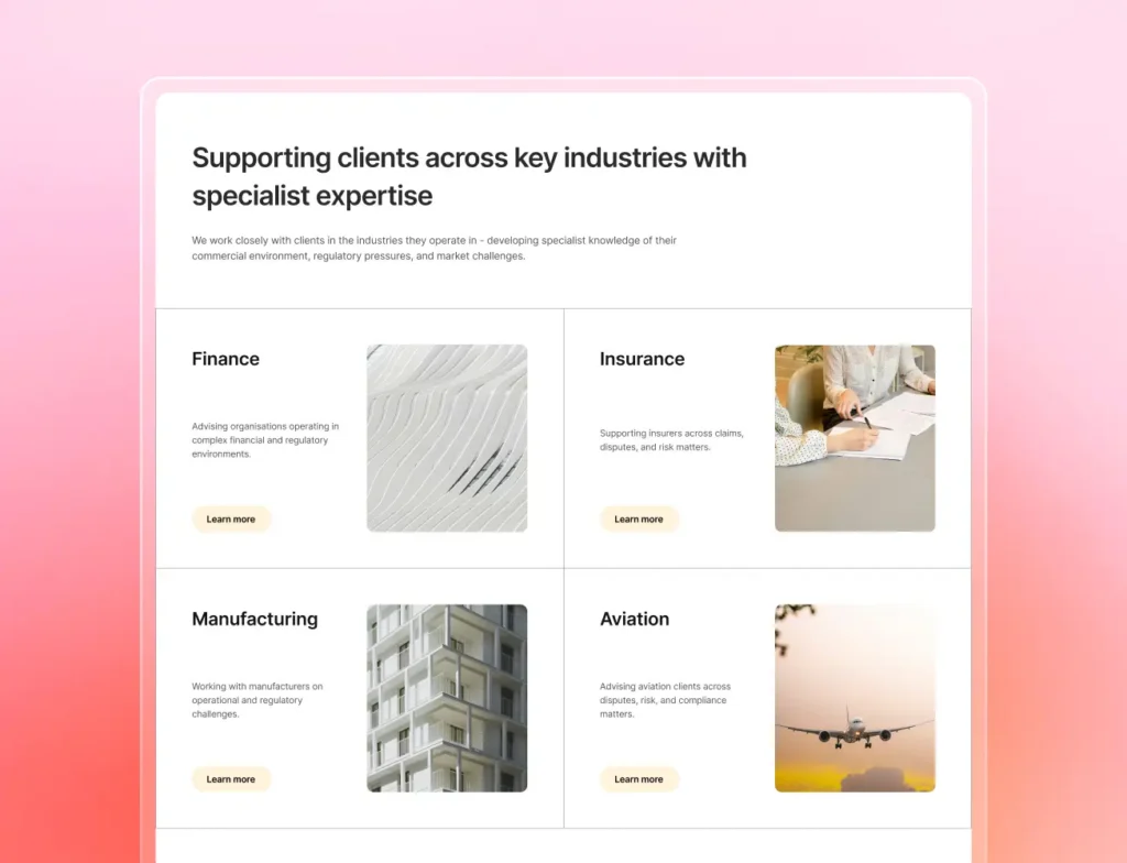 Industry pages: Show prospects you understand their world
