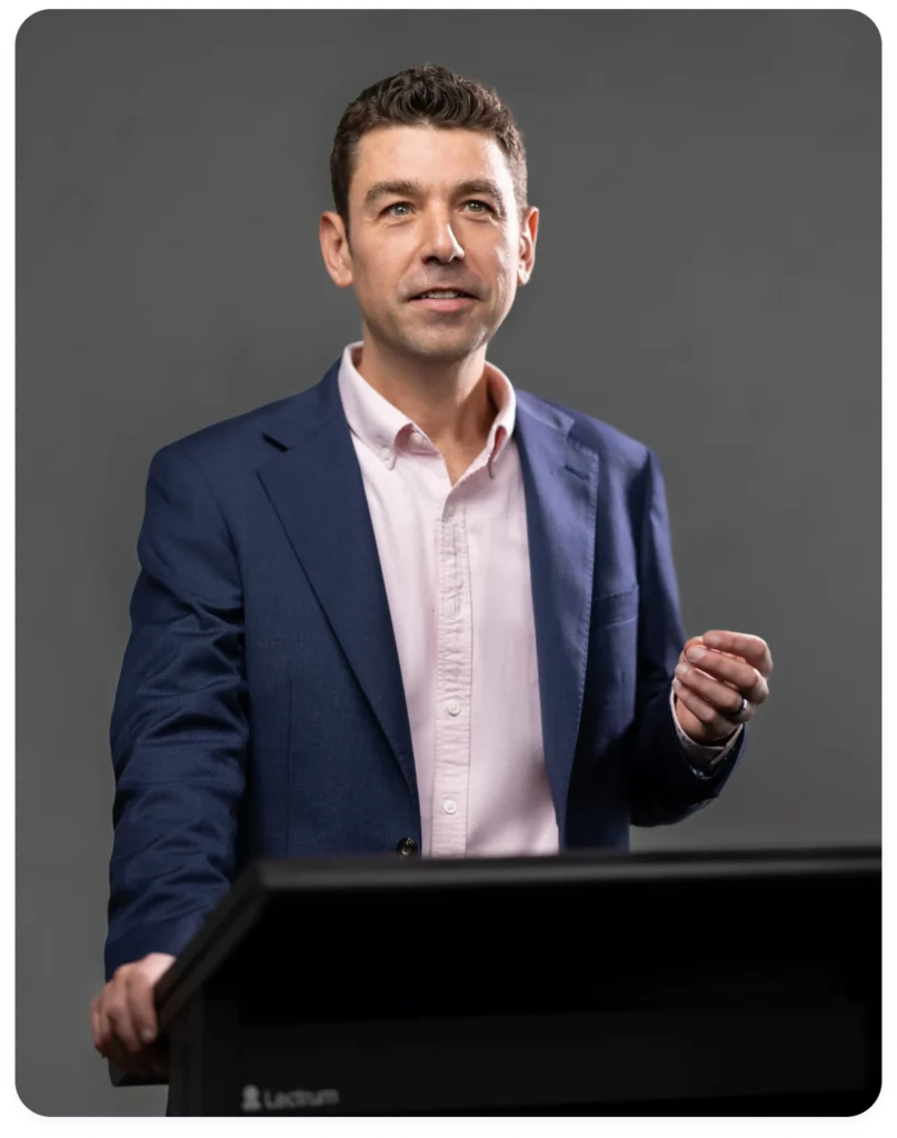 Paul Evans speaking at a legal industry event